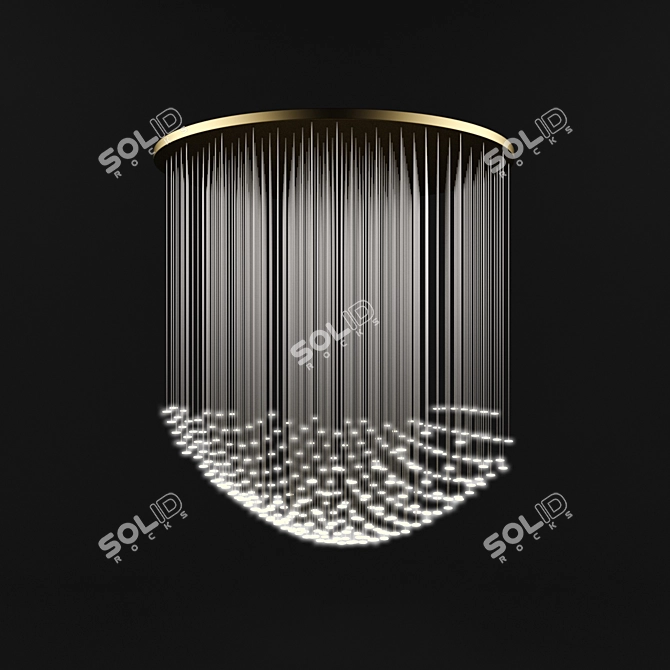 Sleek Glass Modern Chandelier 3D model image 1