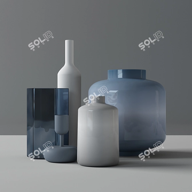 Trendy Vases Set - Kodin1 3D model image 1