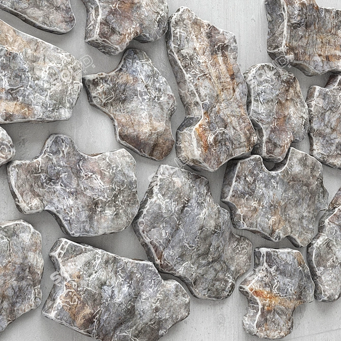 Polygon Rock Stone Textures - 3D Max Compatible 3D model image 2