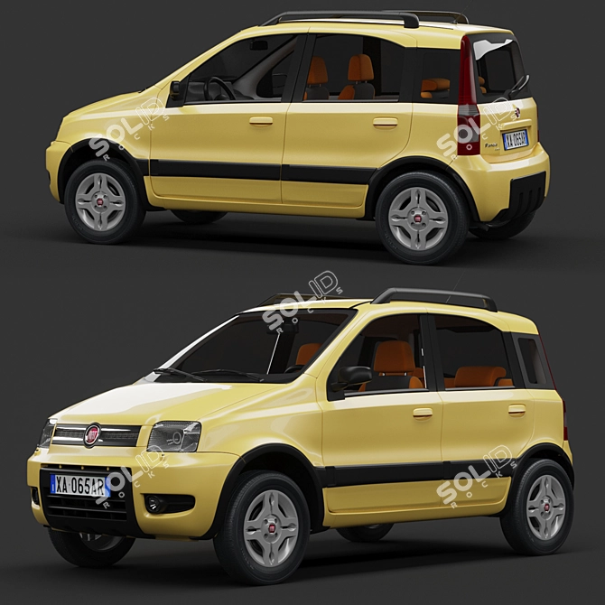 Fiery Fiat Panda 4x4 3D model image 1