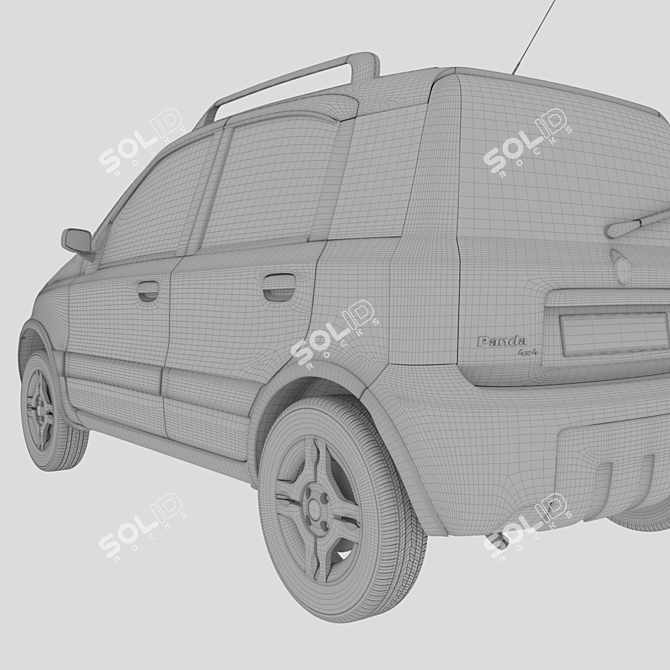 Fiery Fiat Panda 4x4 3D model image 3