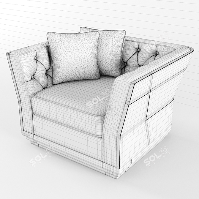 Luxury Berry Capitonne Armchair: Visionnaire Elegance 3D model image 3