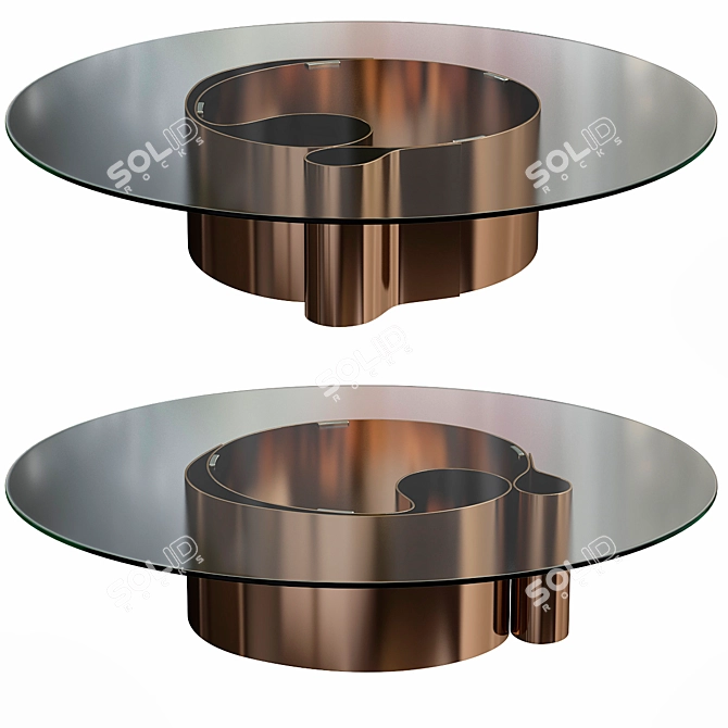 Minimalist Flou B-Wave Coffee Table 3D model image 1