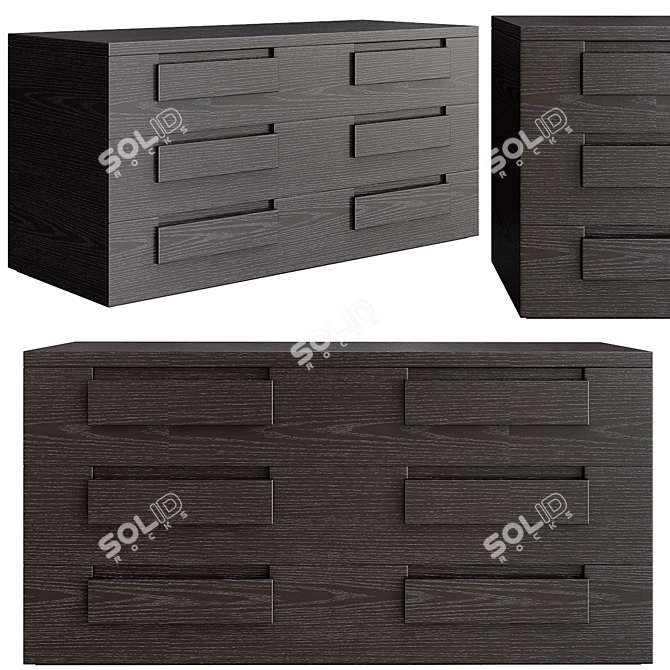 Elegant Meridiani NOTE Dresser 3D model image 1