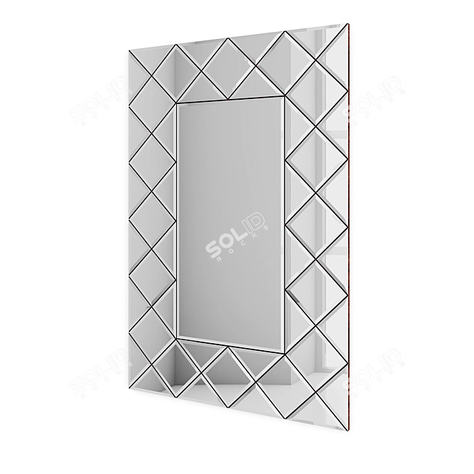 Elegant Mirror Panel: 1200mm Height, 800mm Length 3D model image 1