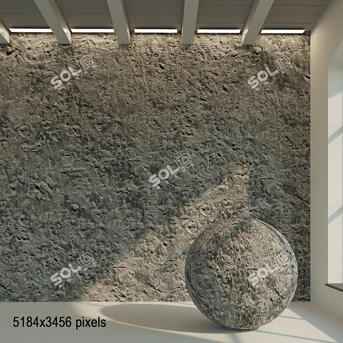 Vintage Concrete Wall Texture 3D model image 1