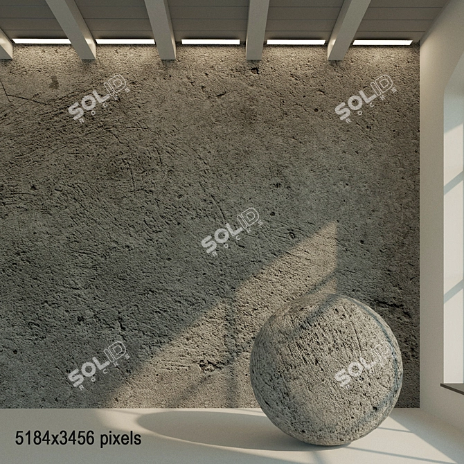 Vintage Concrete Wall Texture 3D model image 1