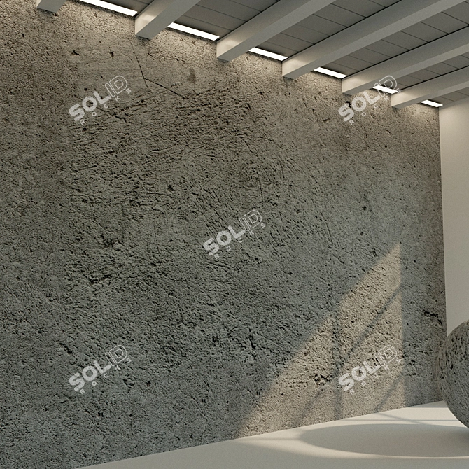 Vintage Concrete Wall Texture 3D model image 2