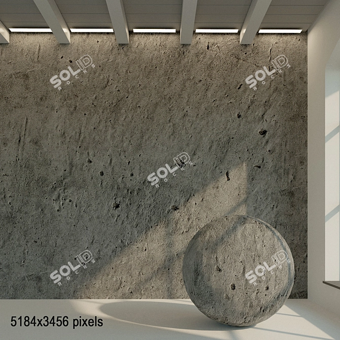 Vintage Concrete Wall Texture 3D model image 1