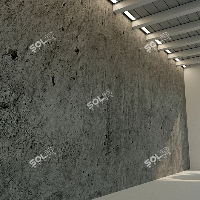 Vintage Concrete Wall Texture 3D model image 2