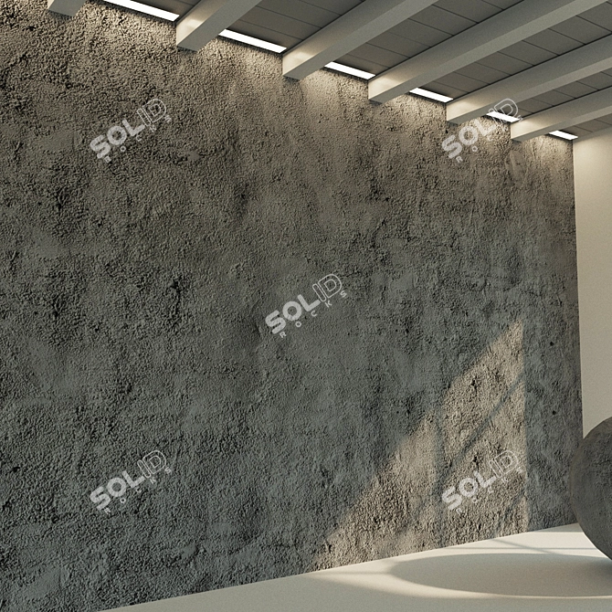 Vintage Concrete Wall. Old & Rough 3D model image 2