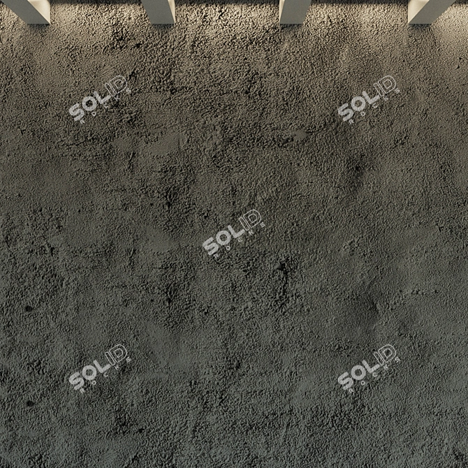 Vintage Concrete Wall. Old & Rough 3D model image 3