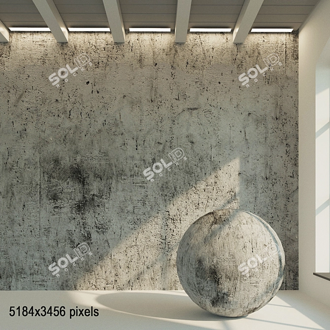 Title: Vintage Concrete Wall Plaster 3D model image 1