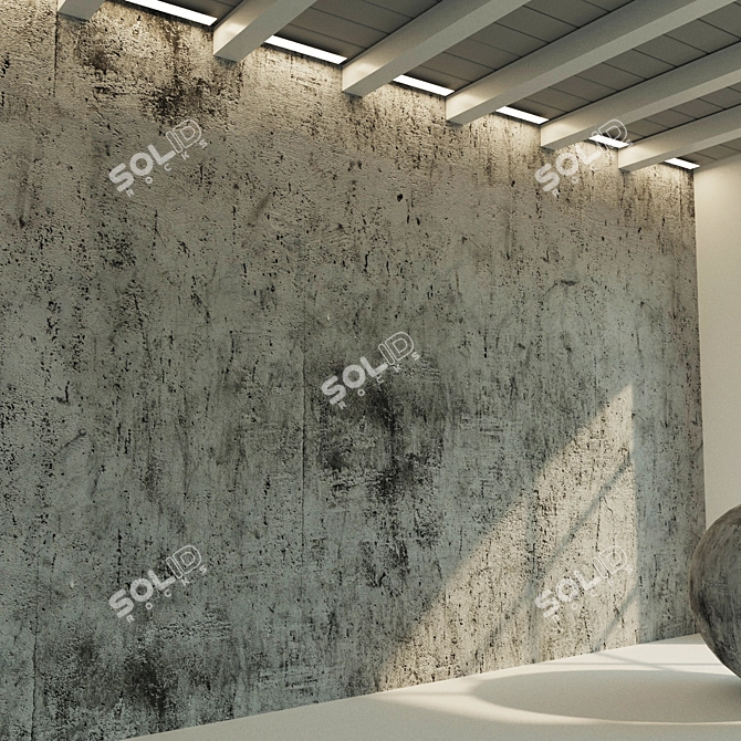 Title: Vintage Concrete Wall Plaster 3D model image 2