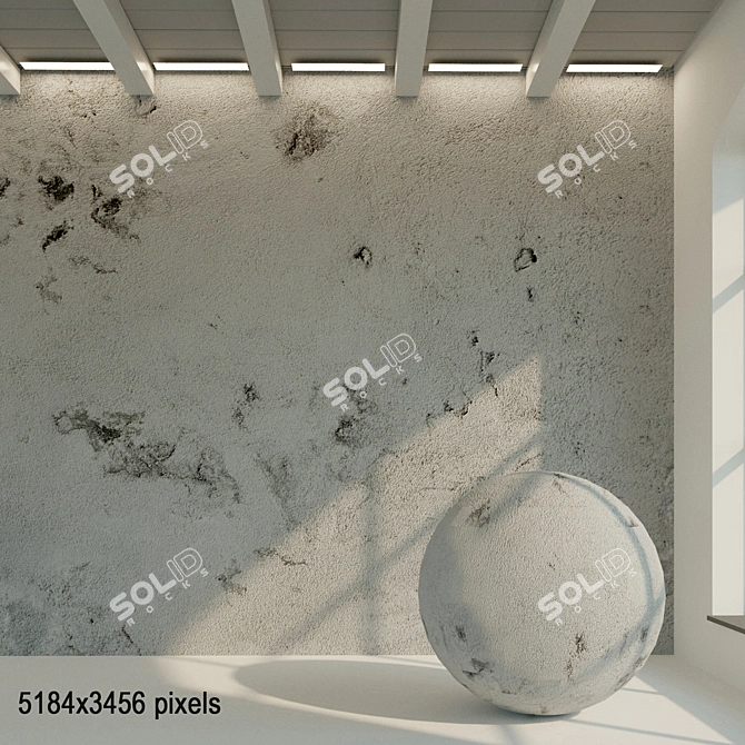 Vintage Plaster Concrete Wall 3D model image 1