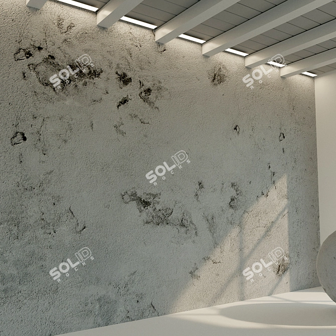 Vintage Plaster Concrete Wall 3D model image 2