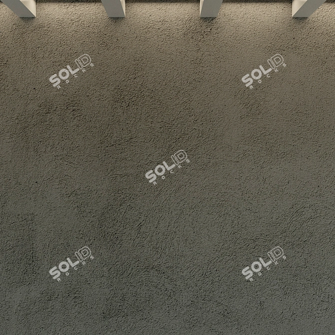 Rustic Grey Concrete Wall 3D model image 3