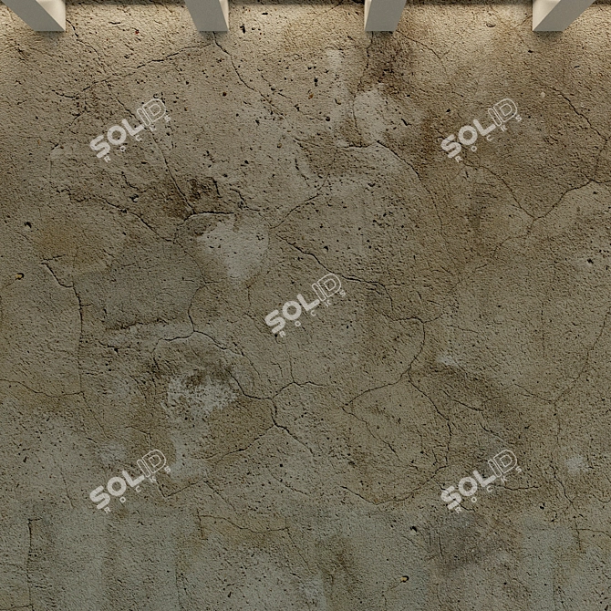 Title: Vintage Concrete Wall with Old Plaster 3D model image 3