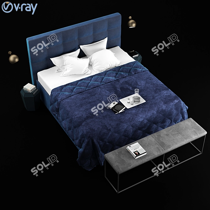 Elegant Mezzo Bed: Luxurious Sanctuary 3D model image 3