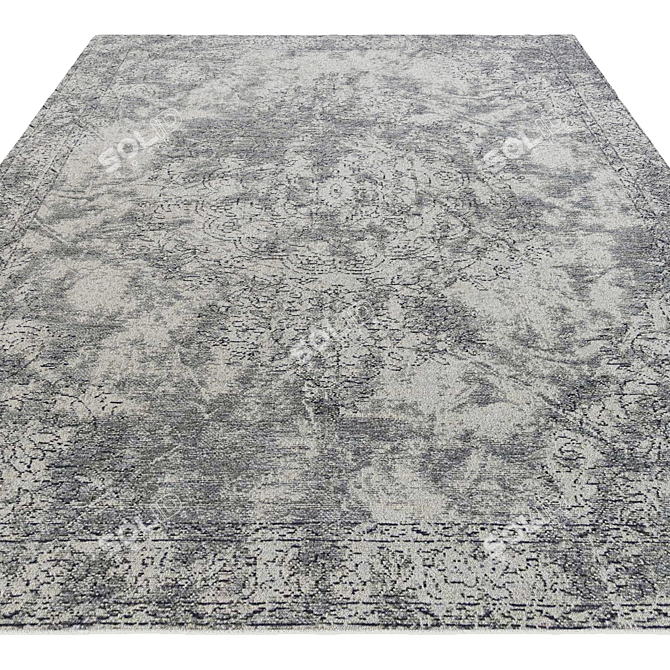 Elegant Distressed Medallion Rug 3D model image 2