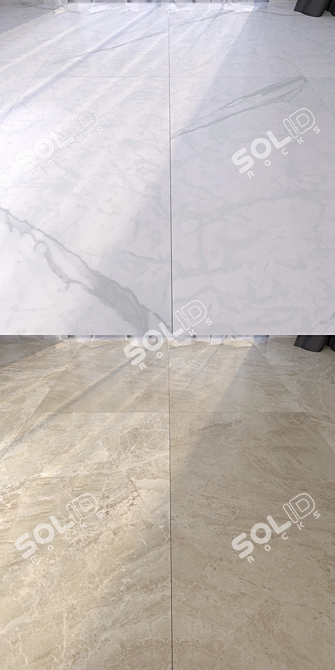 Luxury Marble Floor Set - Vray Material 3D model image 2