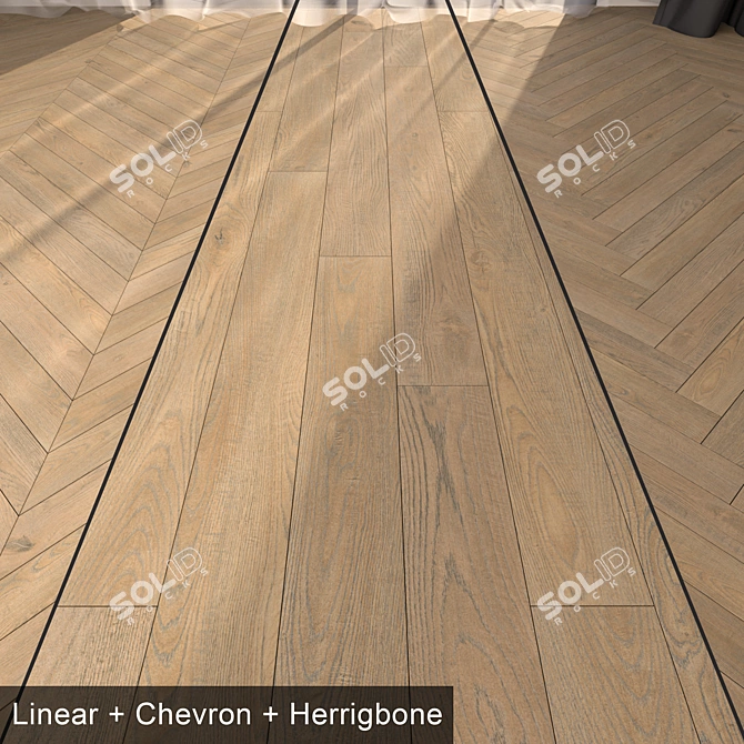 Premium Parquet Floor Set 3D model image 1