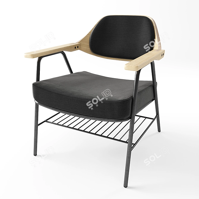 Sleek Finn Lounge Chair by Oliver Hrubiak 3D model image 1