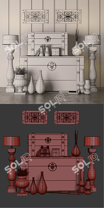 Elegant Decor Set 3D model image 3