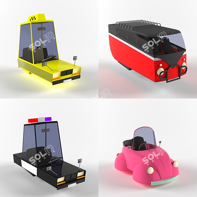 Title: Low-Poly Toy Transport Collection 3D model image 1