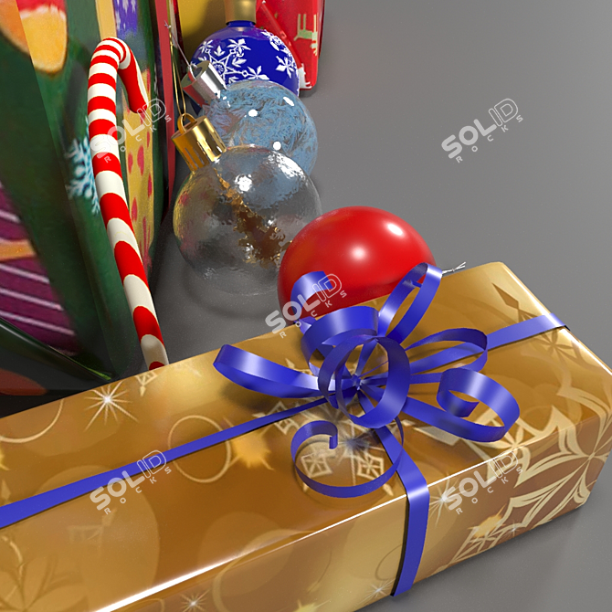 Festive Holiday Set: Ornaments, Gifts & More 3D model image 2