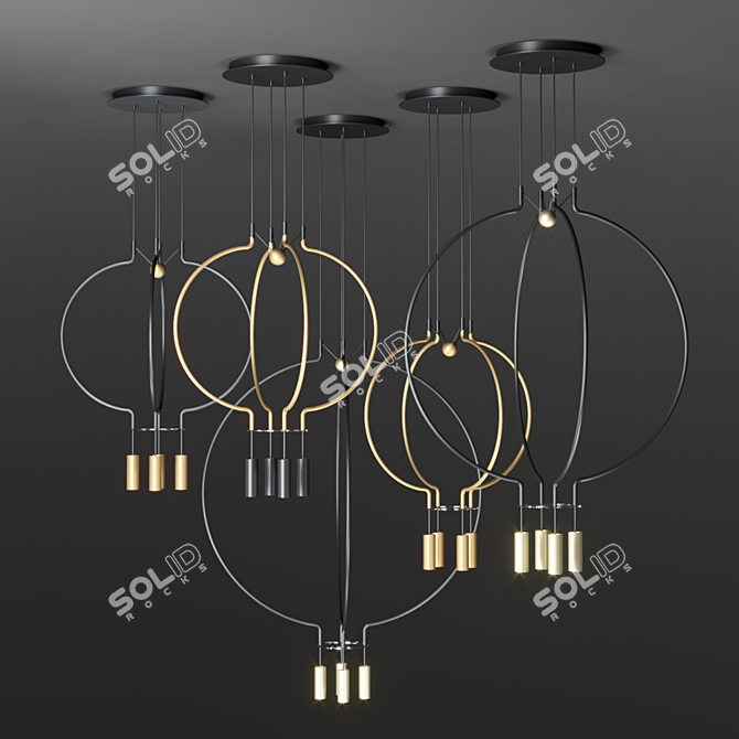LIAISON: Articulated Chandelier Collection 3D model image 3