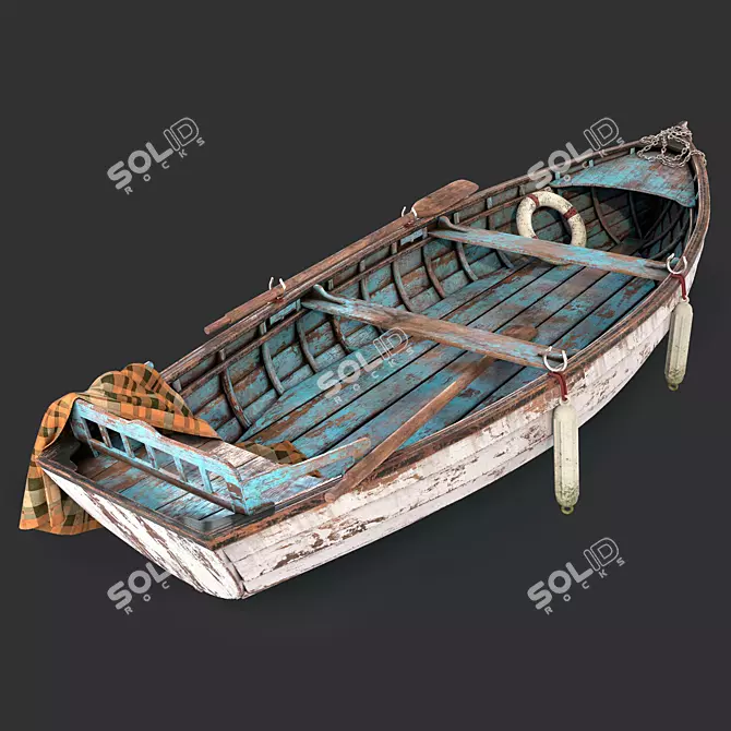 Vintage Fishing Boat 3D model image 2