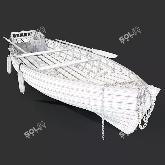 Vintage Fishing Boat 3D model image 3