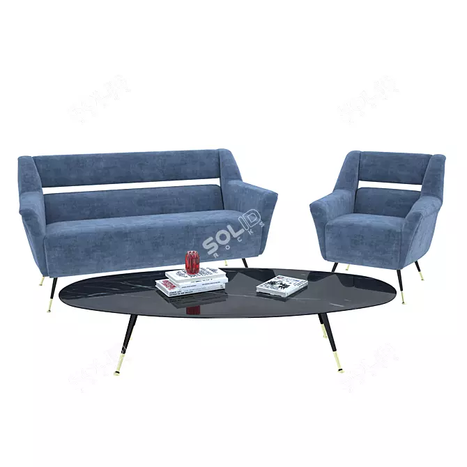 Sleek Seymour Sofa: Modern Design 3D model image 1