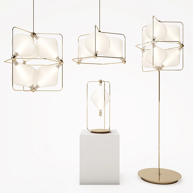 Elegant Clover Lamp Collection 3D model image 1