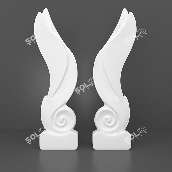 Elegant 3D Sculpture Decor 3D model image 3