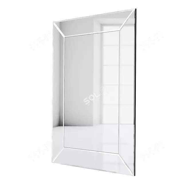Elegant Mirror Panel: 1250mm Height, 900mm Length 3D model image 1