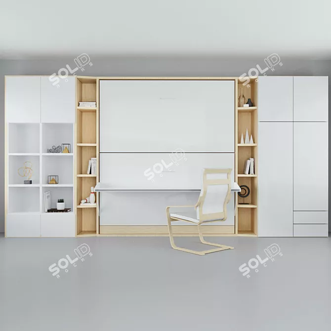 Space-Saving Gerry Twin Murphy Bed 3D model image 2