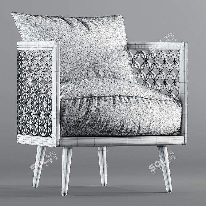 Elegant Arabesque Armchair 3D model image 3