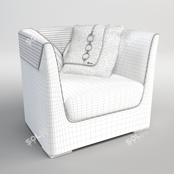 Elegant Diana Armchair 3D model image 2