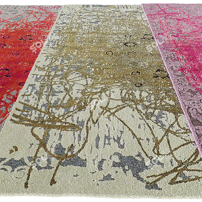 Elegant Antigua Rectangular Carpet 3D model image 2