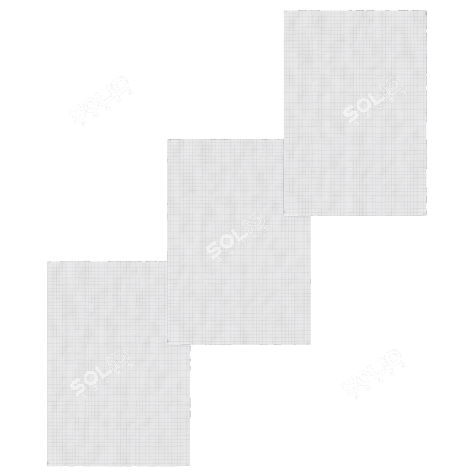 Elegant Antigua Rectangular Carpet 3D model image 3