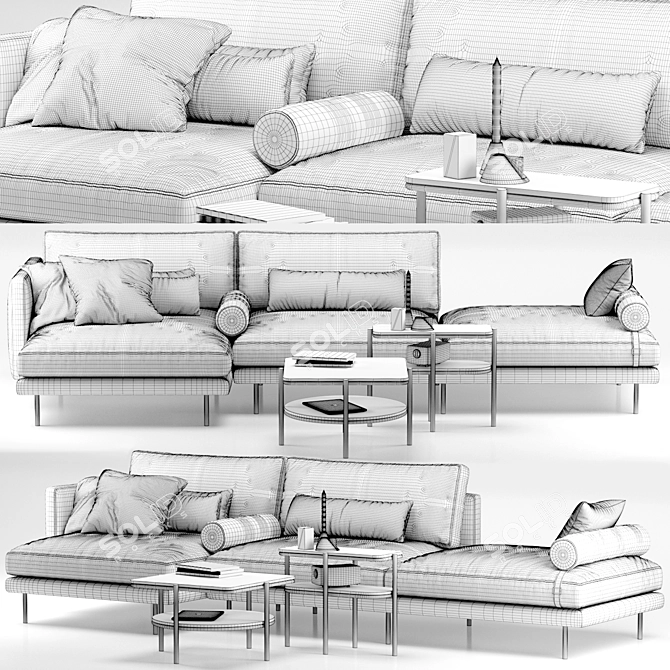 Modern Mies Sofa - Sleek Elegance 3D model image 3