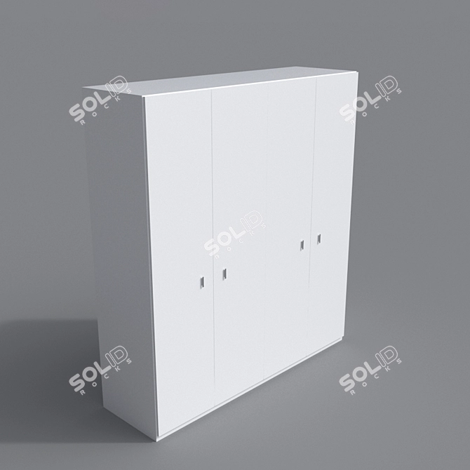 Sleek Modern MDF Wardrobe 3D model image 1