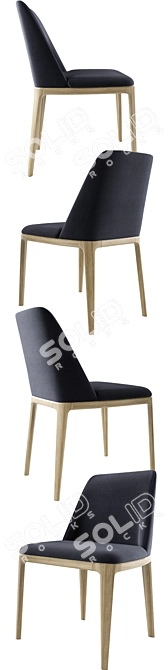 Grace Armless Chair Dining Set 3D model image 2