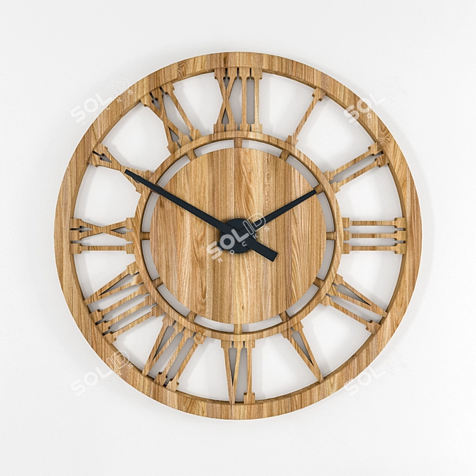 Roman Numerals Wall Clock - 1000x1000mm. 3D model image 1