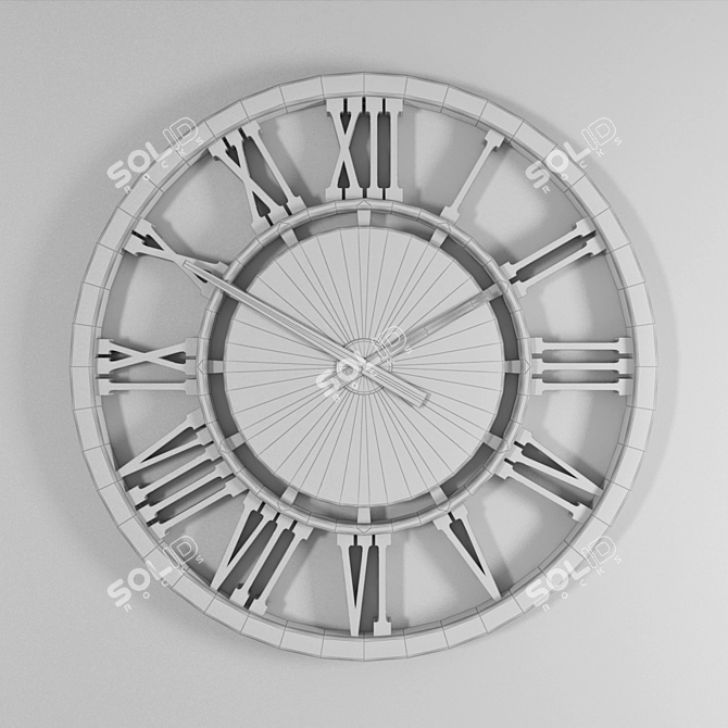 Roman Numerals Wall Clock - 1000x1000mm. 3D model image 2