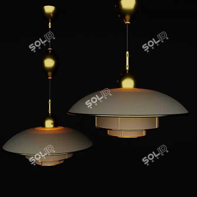 Vintage Titan Ceiling Light 3D model image 1