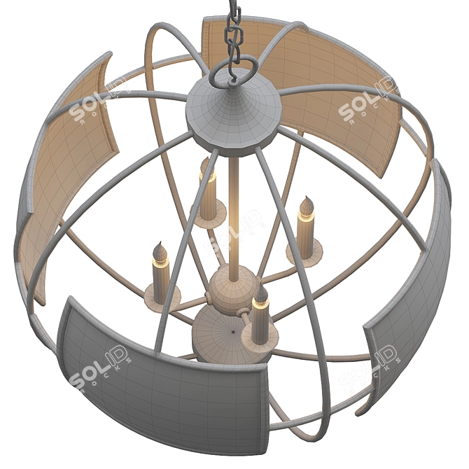 Modern Silver Orb Chandelier 3D model image 3