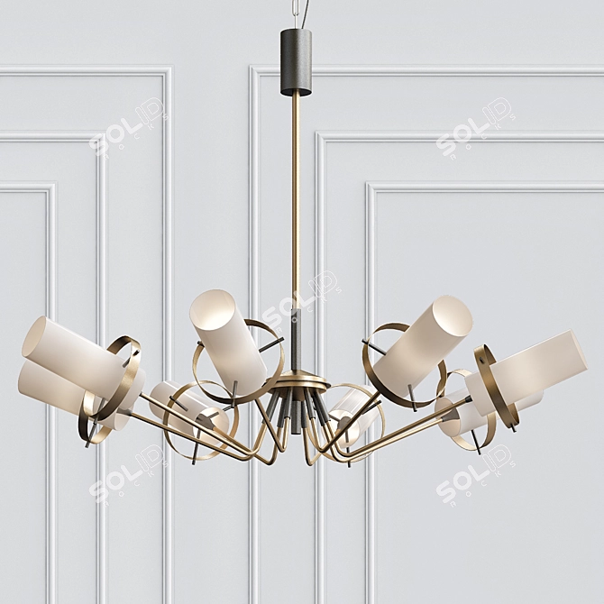 Stilnovo Modernist Brass Chandelier 3D model image 1